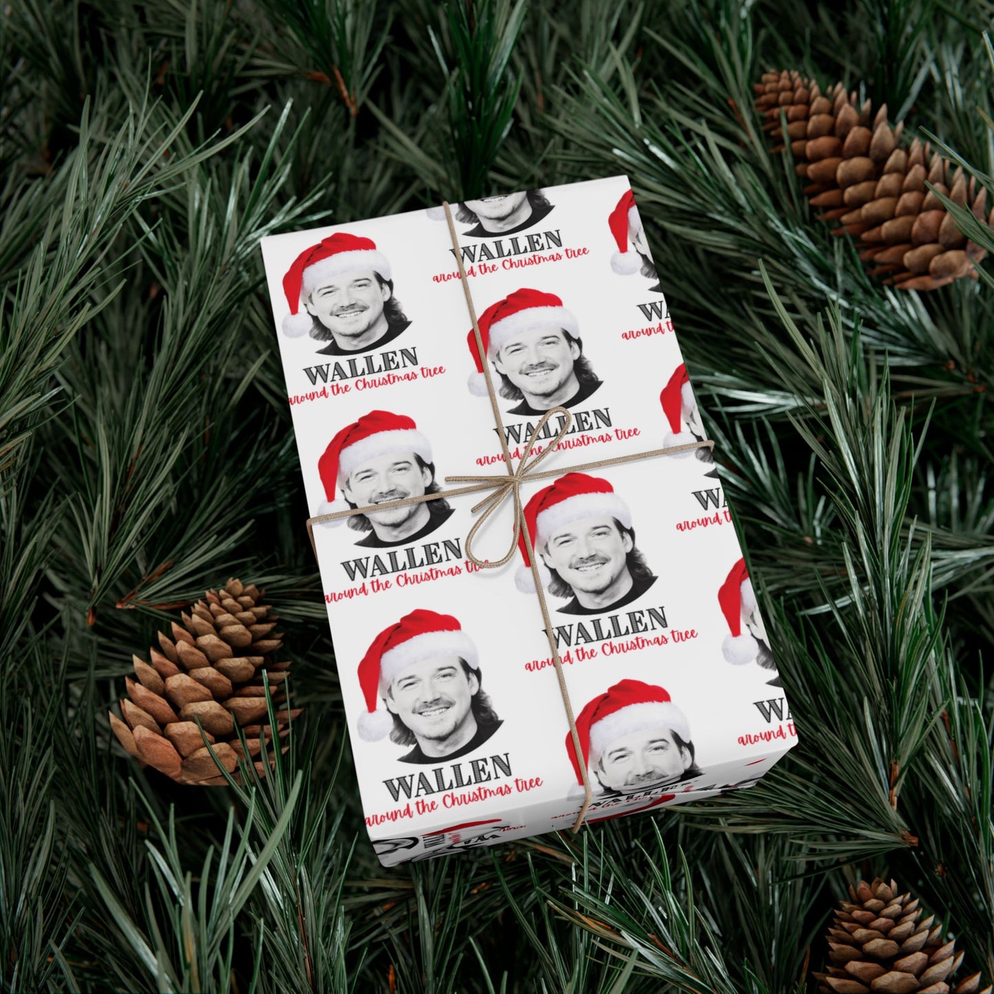 Morgan Wallen "Wallen Around The Christmas Tree" Christmas Wrapping Paper, Morgan Wallen Holiday Gift Wrap, Morgan Wallen Gift