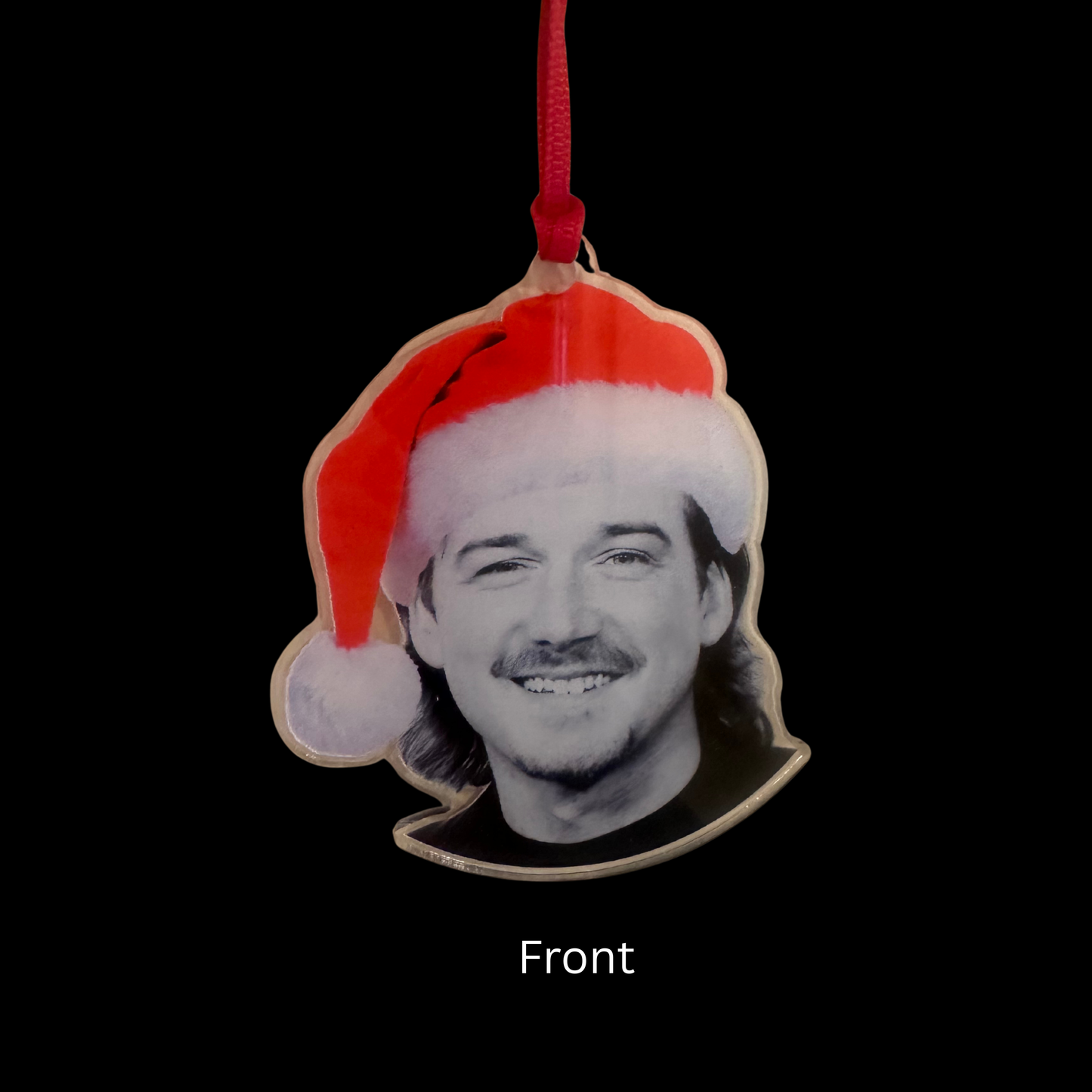 Morgan Wallen Christmas Ornament | Country Music Ornament | Santa Hat Acrylic Ornament | Wallen Fan Gift | Country Christmas Decor