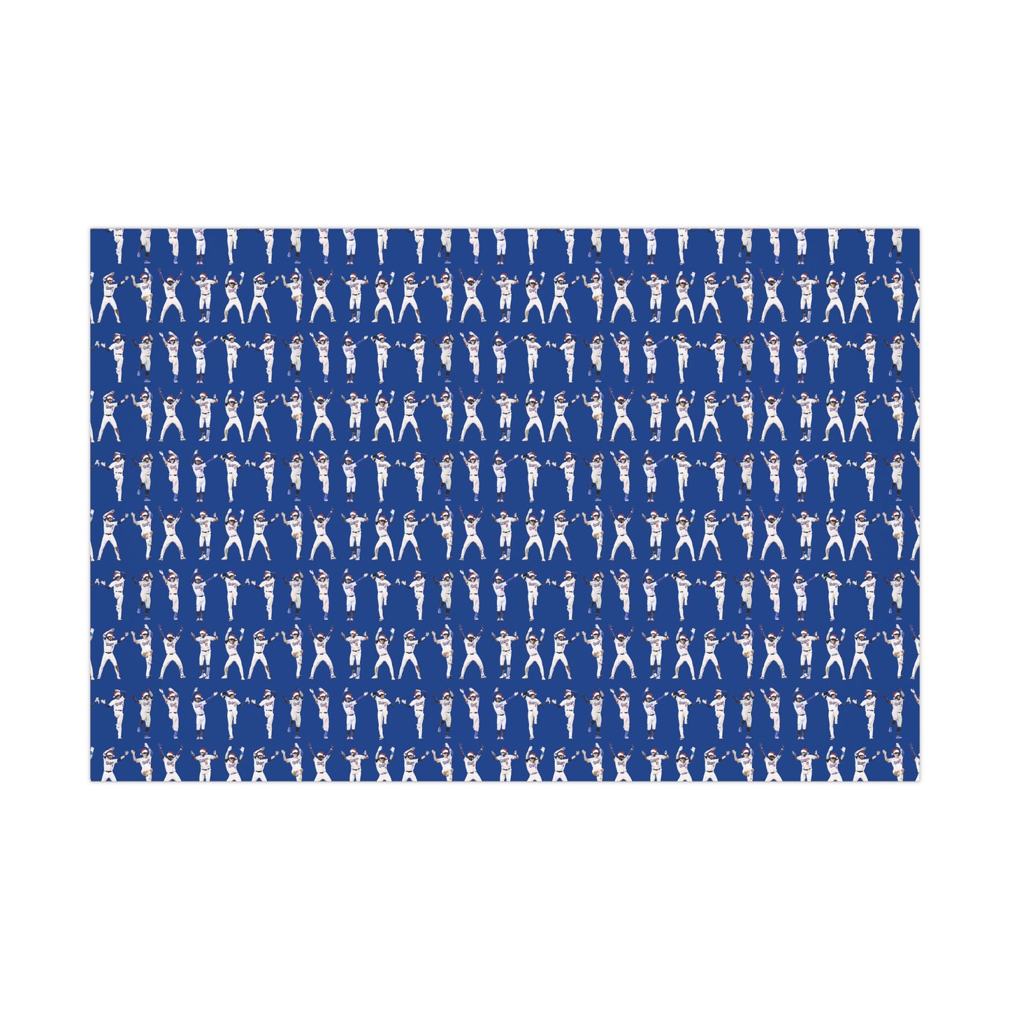 Boys in Blue Holiday Wrapping Paper, Baseball Wrapping Paper - Celebration Dance Edition, Dodger Blue