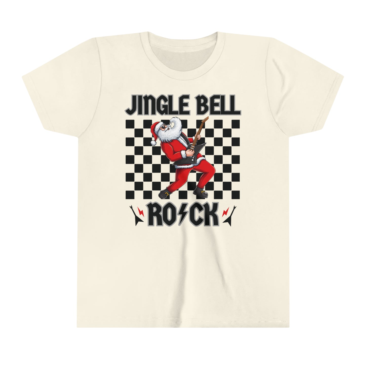 Youth Jingle Bell Rock, Youth Rock and Roll Christmas, Kids Christmas Shirt, Kids Christmas Shirt, Teen Christmas Shirt, Santa Playing Guitar