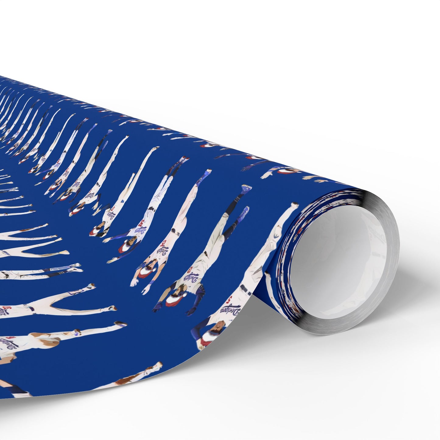 Boys in Blue Holiday Wrapping Paper, Baseball Wrapping Paper - Celebration Dance Edition, Dodger Blue