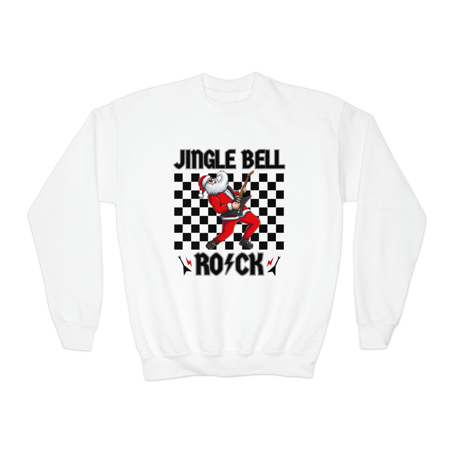 Youth Jingle Bell Rock Youth Crew Neck Sweatshirt, Rock and Roll Christmas, Kids Christmas, Kids Christmas, Teen Christmas Sweatshirt