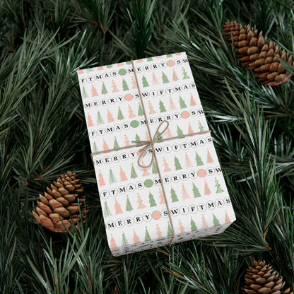 Taylor Swift "Merry Swiftmas" Christmas Wrapping Paper, Swiftie Eras Friendship Bracelet Wrapping Paper