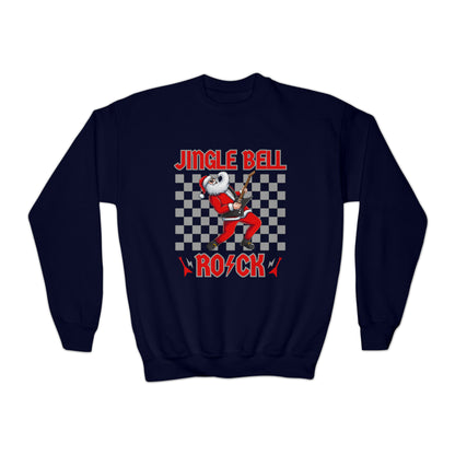 Youth Jingle Bell Rock Youth Crew Neck Sweatshirt, Rock and Roll Christmas, Kids Christmas, Kids Christmas, Teen Christmas Sweatshirt