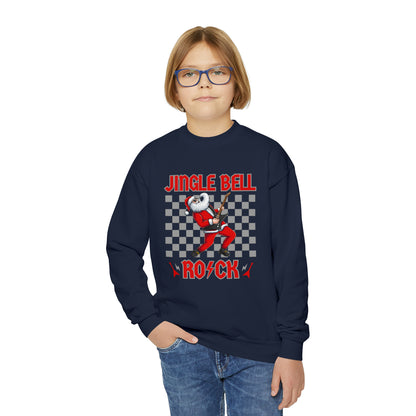 Youth Jingle Bell Rock Youth Crew Neck Sweatshirt, Youth Rock and Roll Christmas, Kids Christmas, Kids Christmas, Teen Christmas Sweatshirt