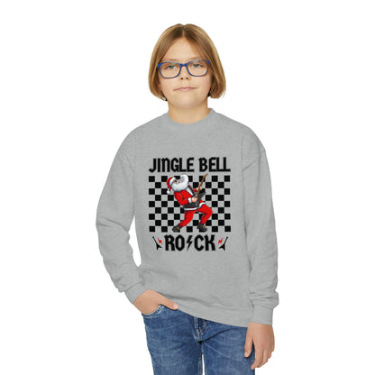 Youth Jingle Bell Rock Youth Crew Neck Sweatshirt, Youth Rock and Roll Christmas, Kids Christmas, Kids Christmas, Teen Christmas Sweatshirt