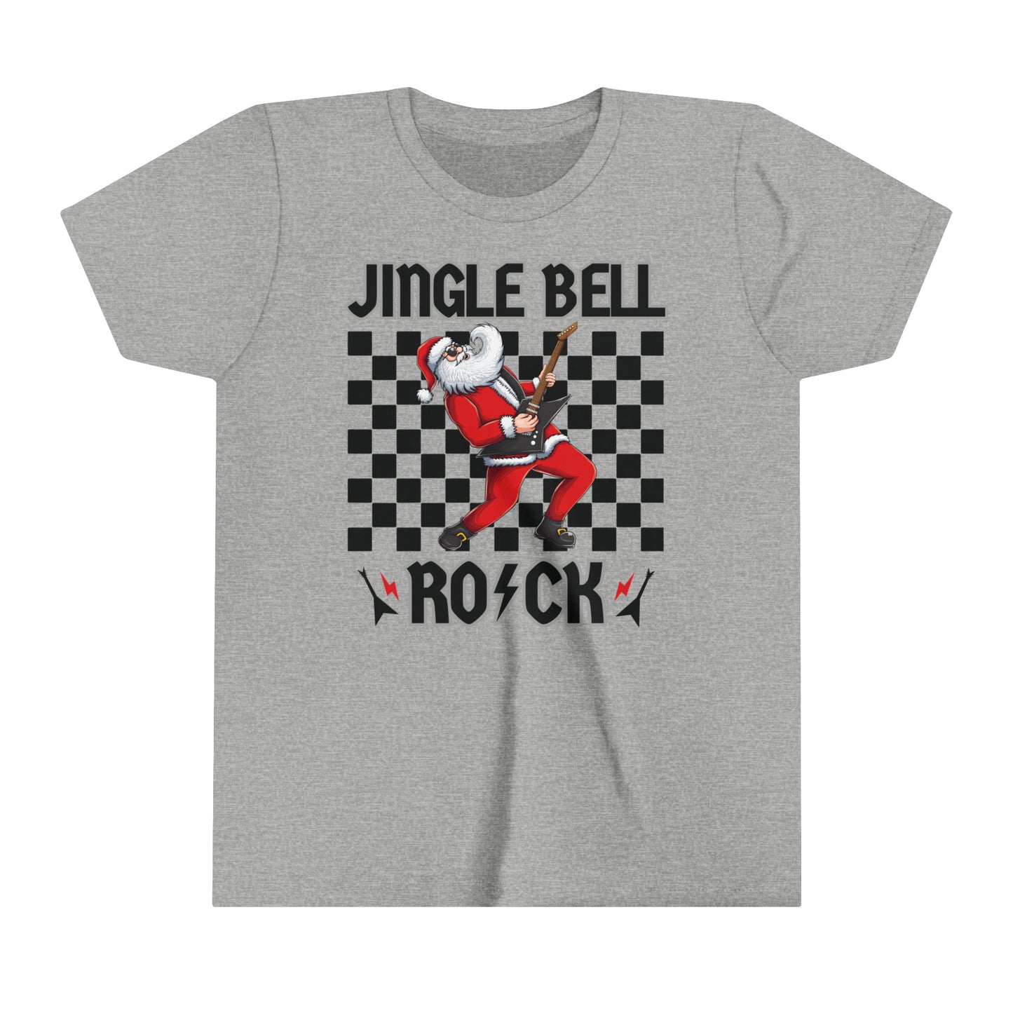 Youth Jingle Bell Rock, Youth Rock and Roll Christmas, Kids Christmas Shirt, Kids Christmas Shirt, Teen Christmas Shirt, Santa Playing Guitar