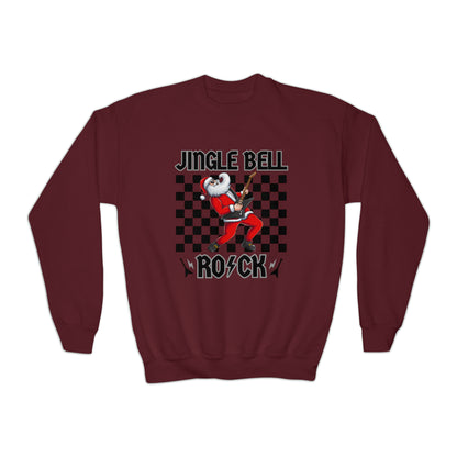 Youth Jingle Bell Rock Youth Crew Neck Sweatshirt, Youth Rock and Roll Christmas, Kids Christmas, Kids Christmas, Teen Christmas Sweatshirt