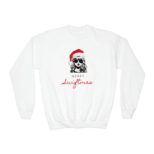 Youth Merry Swiftmas Sweatshirt, Kids Swiftie Christmas Sweatshirt, Youth Swiftie Sweatshirt, Kids Swiftie Christmas Gifts