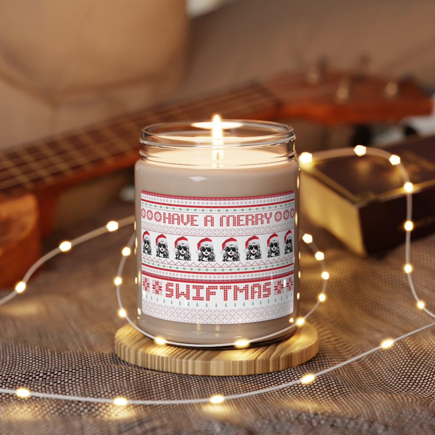 Merry Swiftmas Christmas Candle, Fair Isle, Ugly Christmas Sweater, Swiftie Gift Scented Soy Candle, Taylor Swift gift