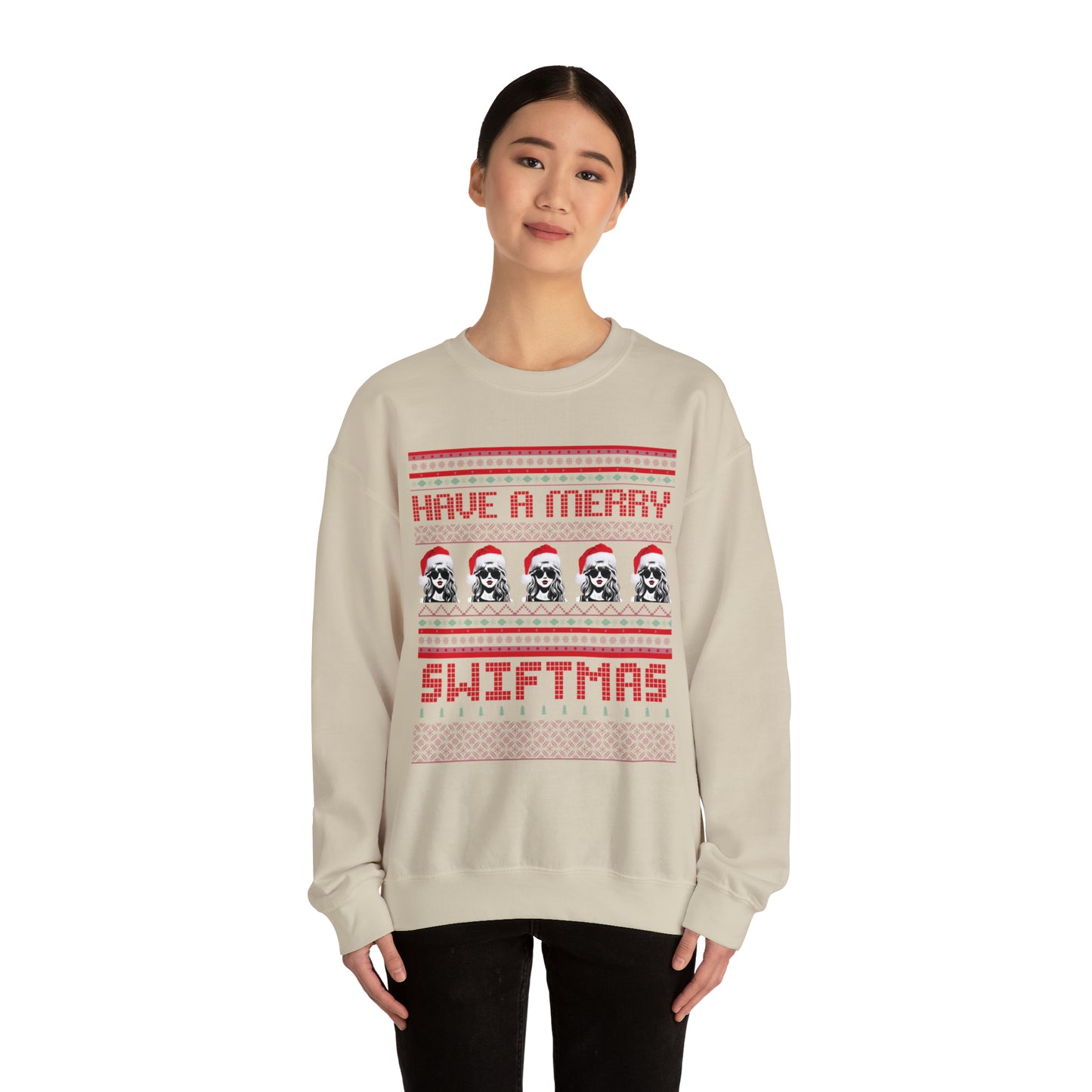 Adult Merry Swiftmas Fair Isle Ugly Christmas Sweater Sweatshirt - Taylor Swift Inspired Holiday Apparel