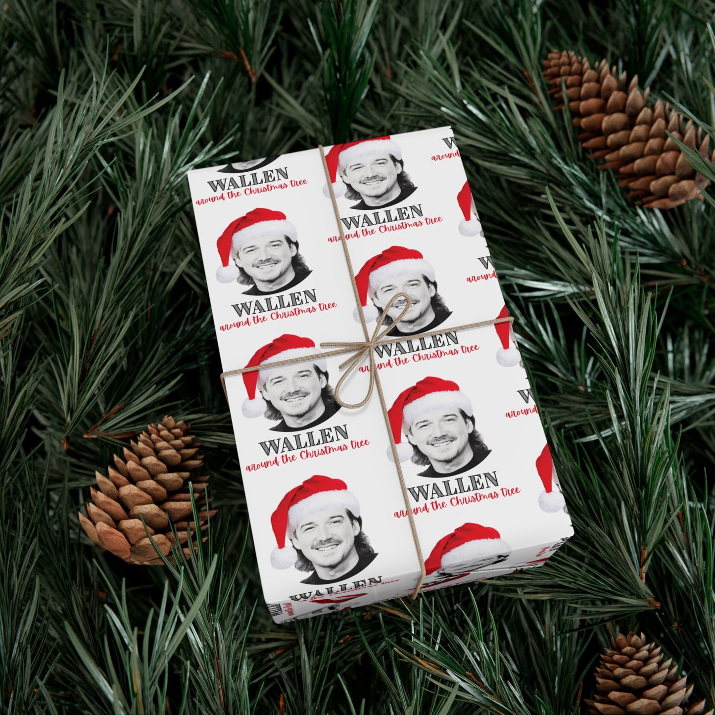 Morgan Wallen "Wallen Around The Christmas Tree" Christmas Wrapping Paper, Morgan Wallen Holiday Gift Wrap, Morgan Wallen Gift