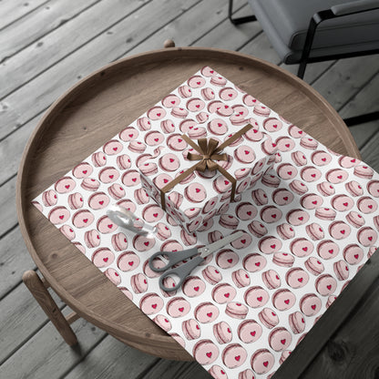 Valentine's Day Wrapping Paper, Macrons Wrapping Paper, Vday Gift, Valetine's Wrapping Paper