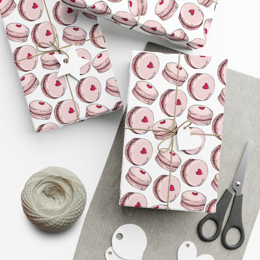 Valentine's Day Wrapping Paper, Macrons Wrapping Paper, Vday Gift, Valetine's Wrapping Paper