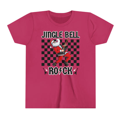 Youth Jingle Bell Rock, Youth Rock and Roll Christmas, Kids Christmas Shirt, Kids Christmas Shirt, Teen Christmas Shirt, Santa Playing Guitar