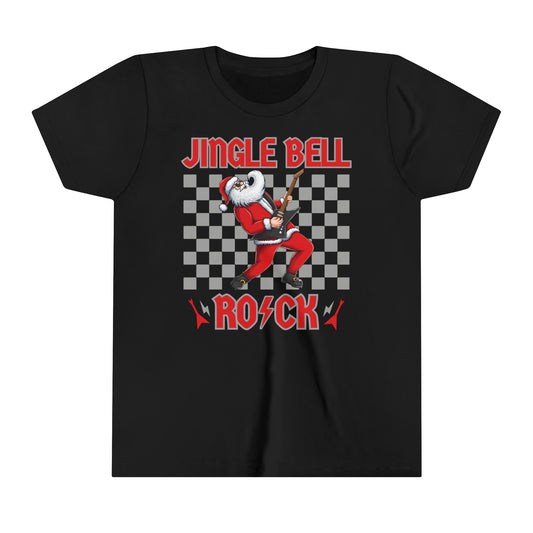 Youth Jingle Bell Rock, Youth Rock and Roll Christmas, Kids Christmas Shirt, Kids Christmas Shirt, Teen Christmas Shirt, Santa Playing Guitar