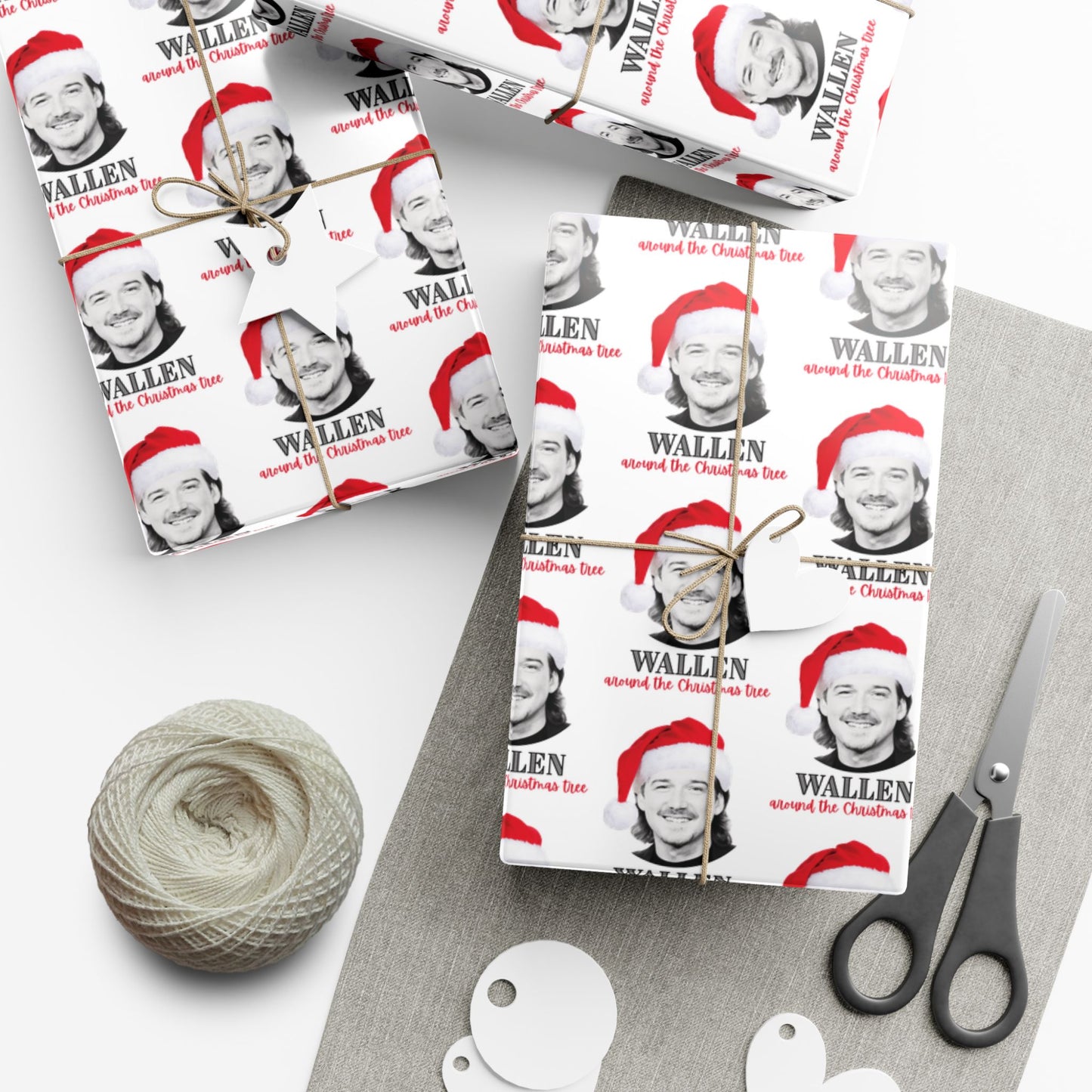 Morgan Wallen "Wallen Around The Christmas Tree" Christmas Wrapping Paper, Morgan Wallen Holiday Gift Wrap, Morgan Wallen Gift