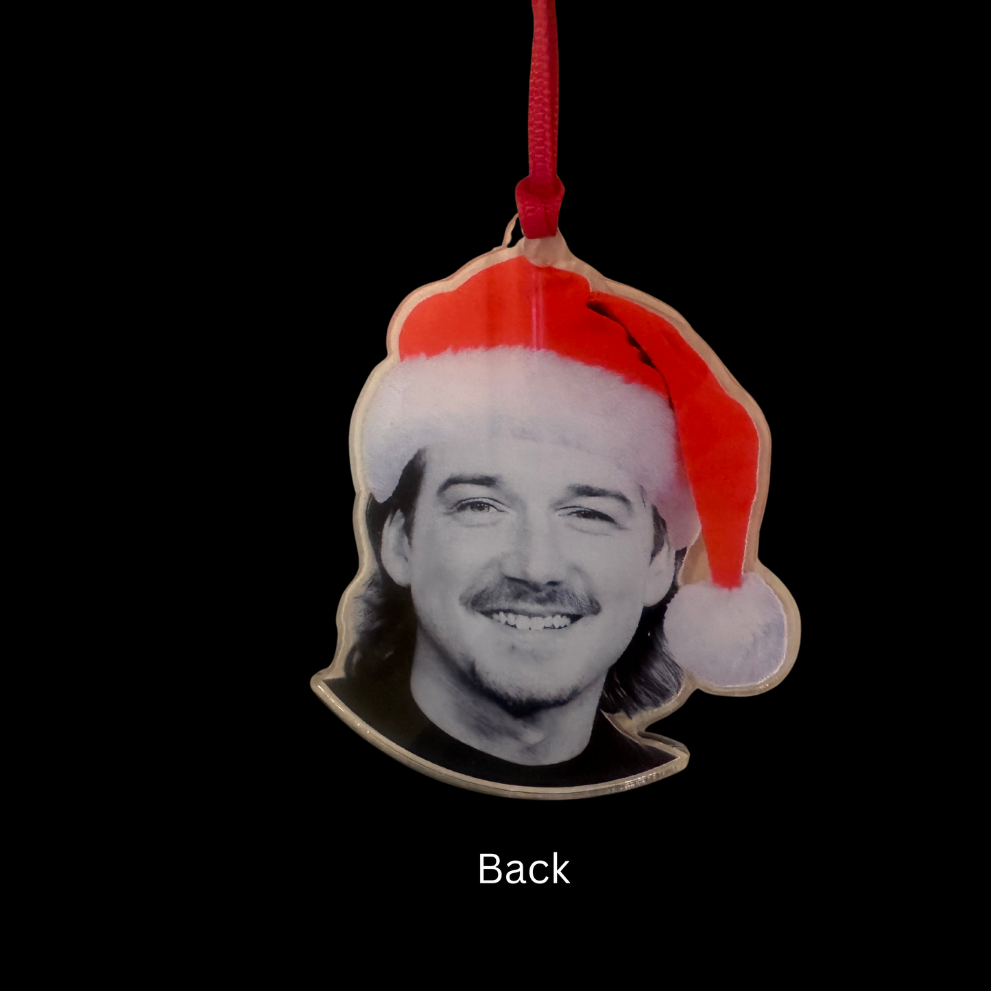 Morgan Wallen Christmas Ornament | Country Music Ornament | Santa Hat Acrylic Ornament | Wallen Fan Gift | Country Christmas Decor