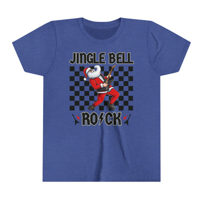 Youth Jingle Bell Rock, Youth Rock and Roll Christmas, Kids Christmas Shirt, Kids Christmas Shirt, Teen Christmas Shirt, Santa Playing Guitar