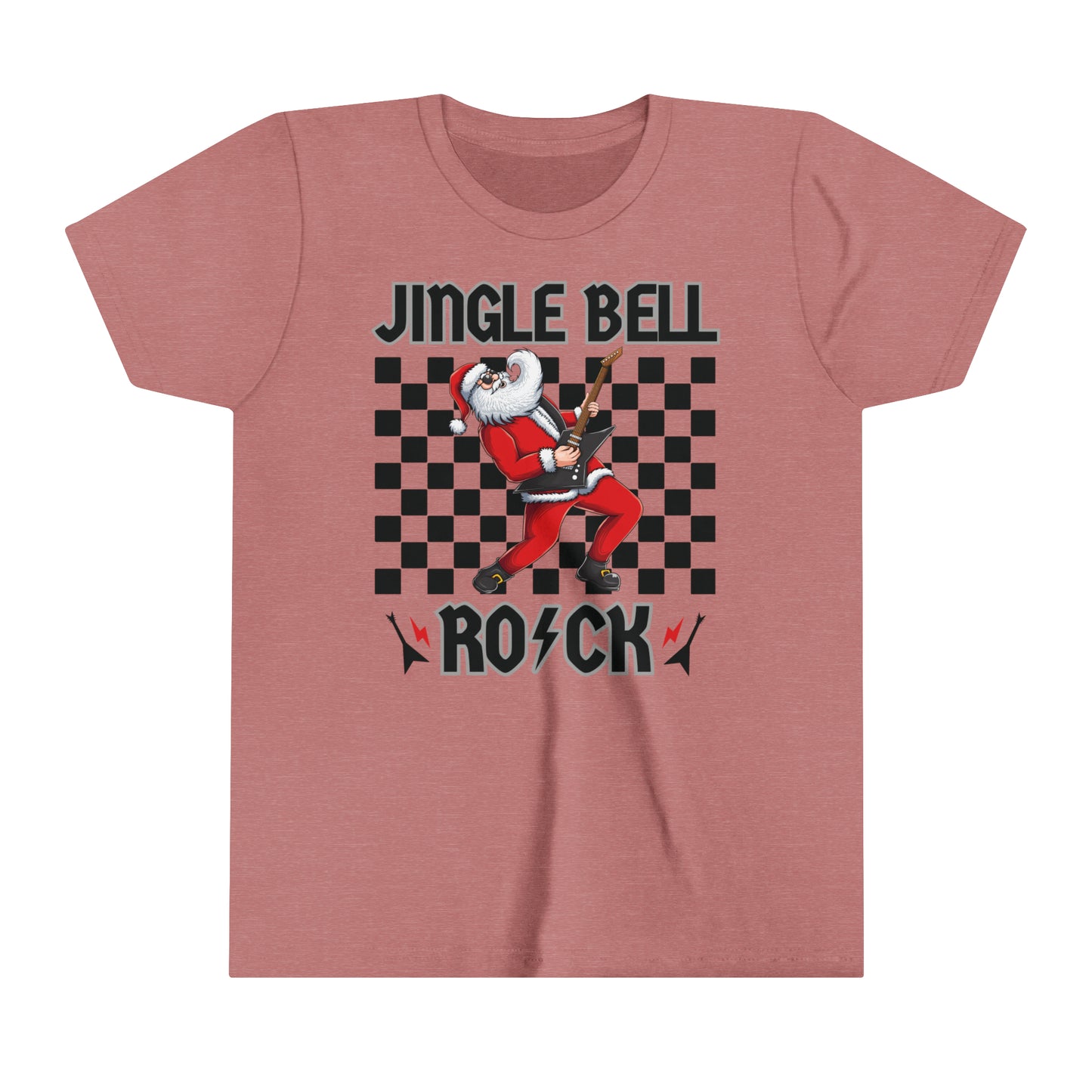 Youth Jingle Bell Rock, Youth Rock and Roll Christmas, Kids Christmas Shirt, Kids Christmas Shirt, Teen Christmas Shirt, Santa Playing Guitar