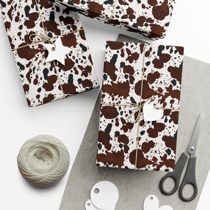 Cowboy Chic Wrapping Paper - Cowhide Design for Western-Style Gifts