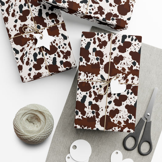 Cowboy Chic Wrapping Paper - Cowhide Design for Western-Style Gifts