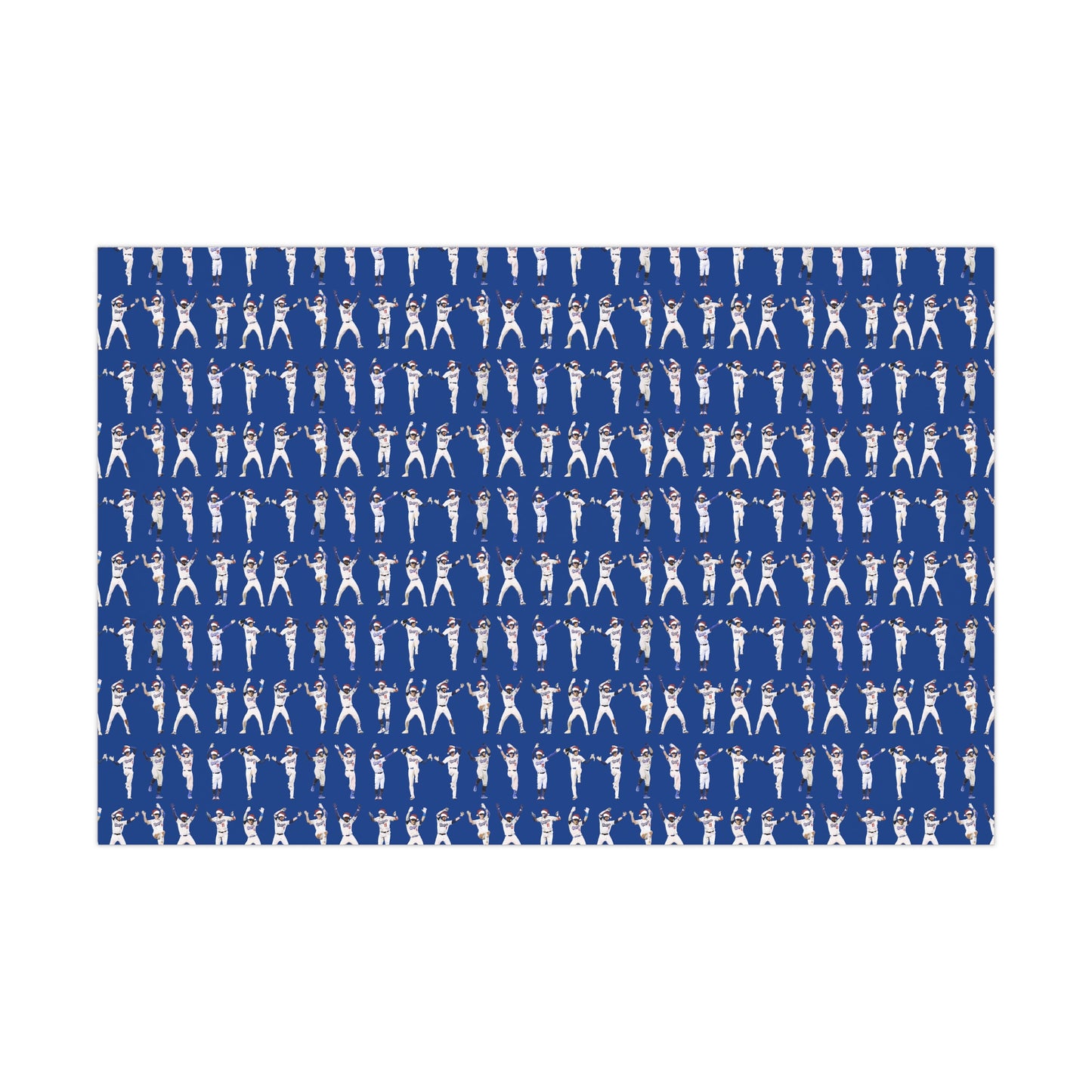 Boys in Blue Holiday Wrapping Paper, Baseball Wrapping Paper - Celebration Dance Edition, Dodger Blue