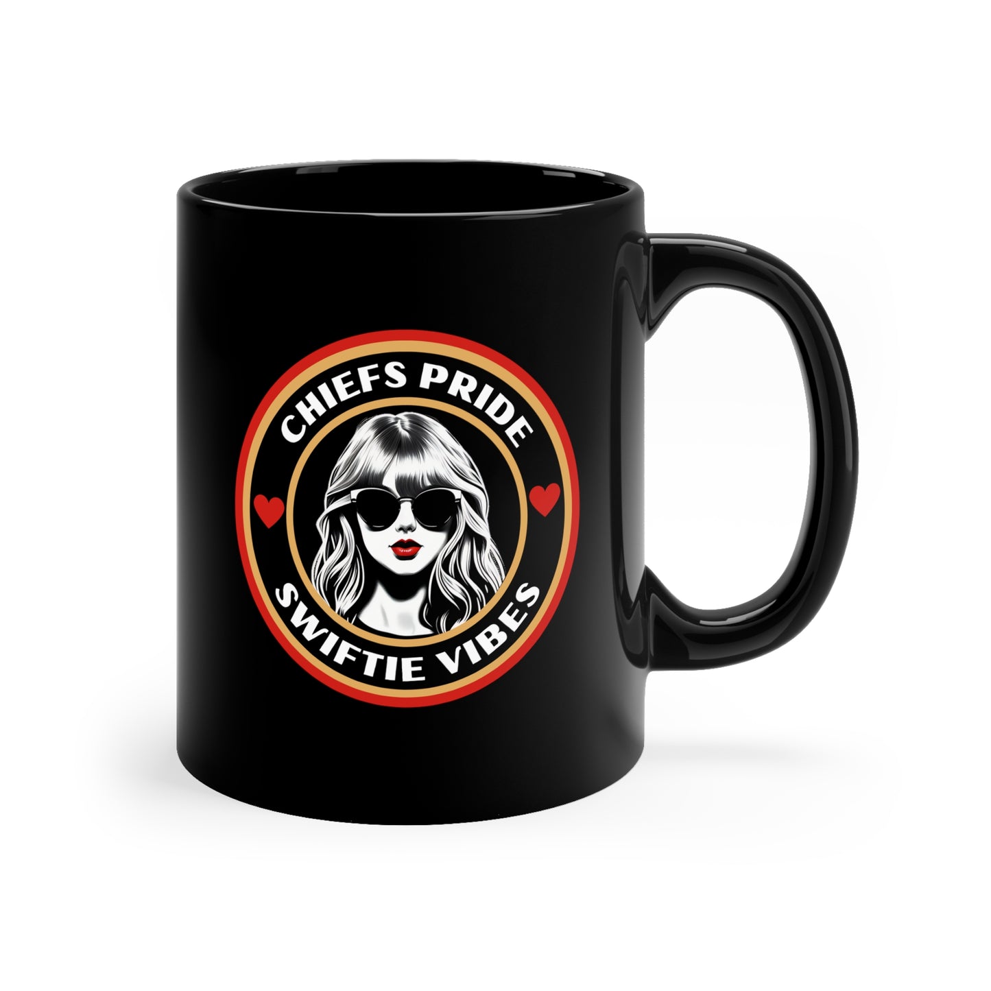 Taylor Swift Kansas City Chiefs Coffee Mug, 11 oz, black, "Chiefs Pride Swiftie Vibes"