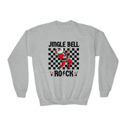 Youth Jingle Bell Rock Youth Crew Neck Sweatshirt, Rock and Roll Christmas, Kids Christmas, Kids Christmas, Teen Christmas Sweatshirt