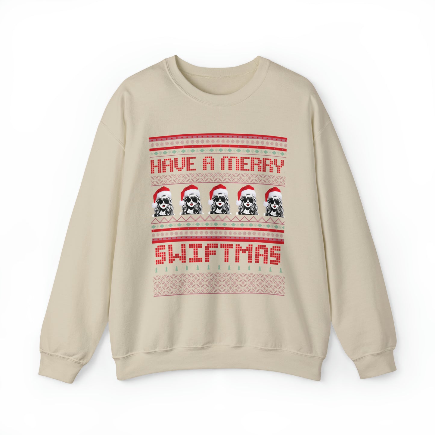 Adult Merry Swiftmas Fair Isle Ugly Christmas Sweater Sweatshirt - Taylor Swift Inspired Holiday Apparel