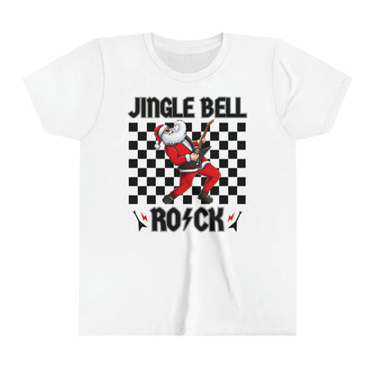 Youth Jingle Bell Rock, Youth Rock and Roll Christmas, Kids Christmas Shirt, Kids Christmas Shirt, Teen Christmas Shirt, Santa Playing Guitar