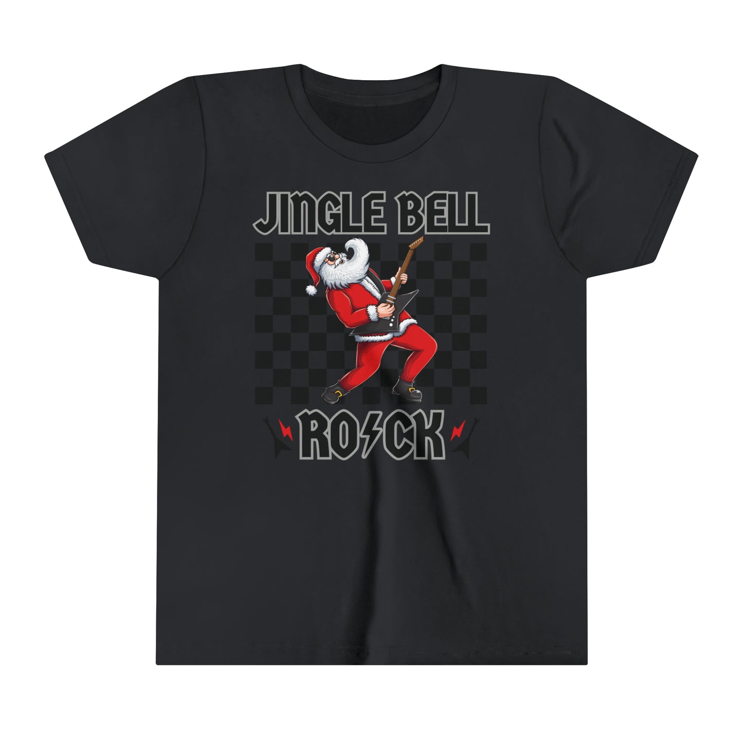 Youth Jingle Bell Rock, Youth Rock and Roll Christmas, Kids Christmas Shirt, Kids Christmas Shirt, Teen Christmas Shirt, Santa Playing Guitar