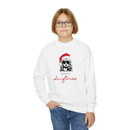 Youth Merry Swiftmas Sweatshirt, Kids Swiftie Christmas Sweatshirt, Youth Swiftie Sweatshirt, Kids Swiftie Christmas Gifts