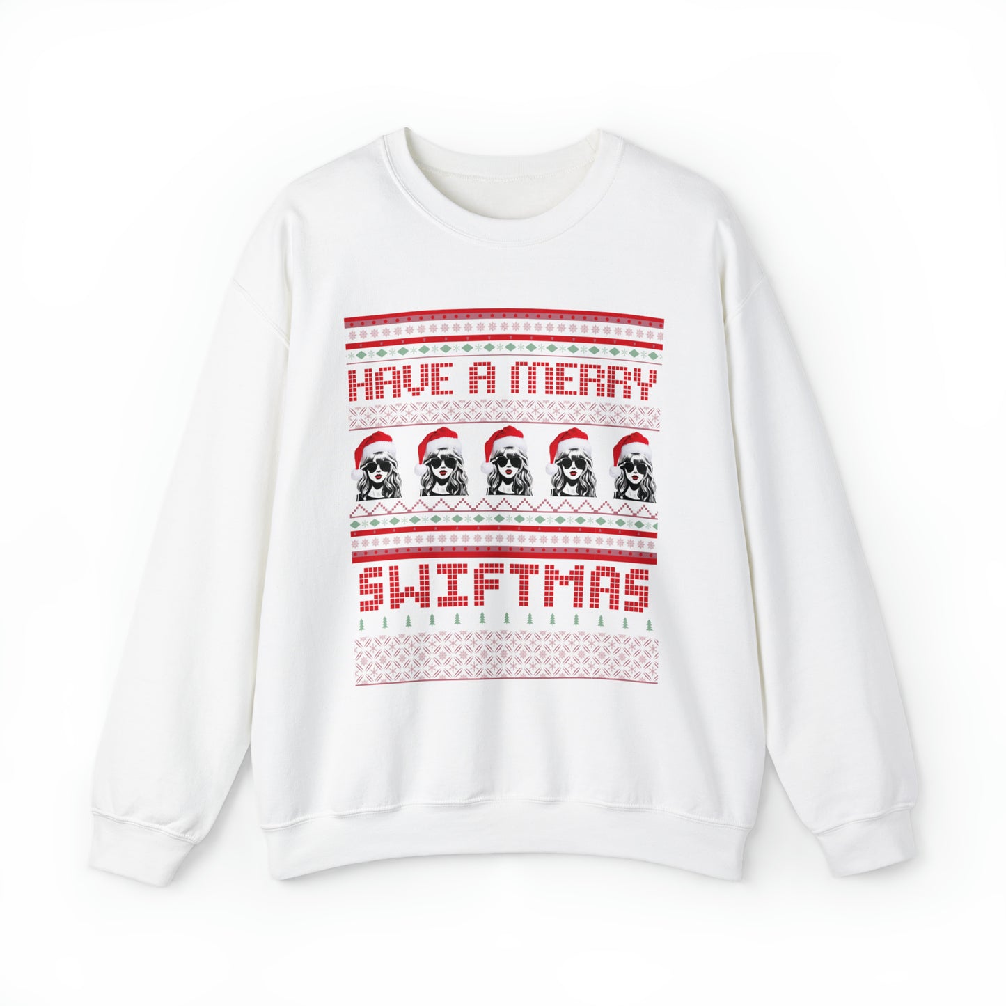 Adult Merry Swiftmas Fair Isle Ugly Christmas Sweater Sweatshirt - Taylor Swift Inspired Holiday Apparel