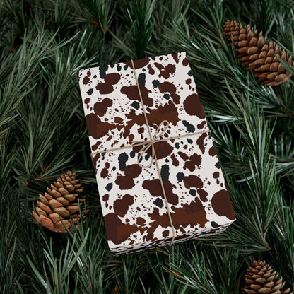 Cowboy Chic Wrapping Paper - Cowhide Design for Western-Style Gifts