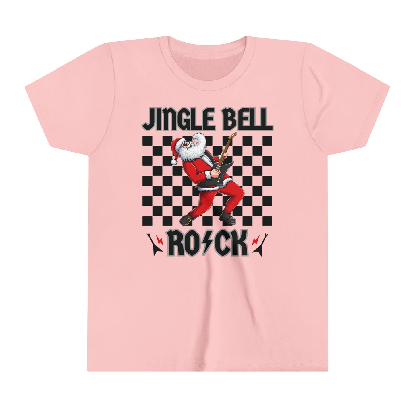 Youth Jingle Bell Rock, Youth Rock and Roll Christmas, Kids Christmas Shirt, Kids Christmas Shirt, Teen Christmas Shirt, Santa Playing Guitar