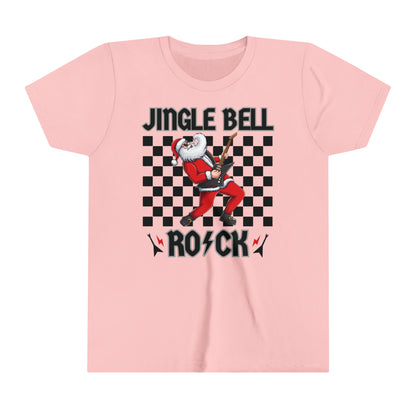 Youth Jingle Bell Rock, Youth Rock and Roll Christmas, Kids Christmas Shirt, Kids Christmas Shirt, Teen Christmas Shirt, Santa Playing Guitar