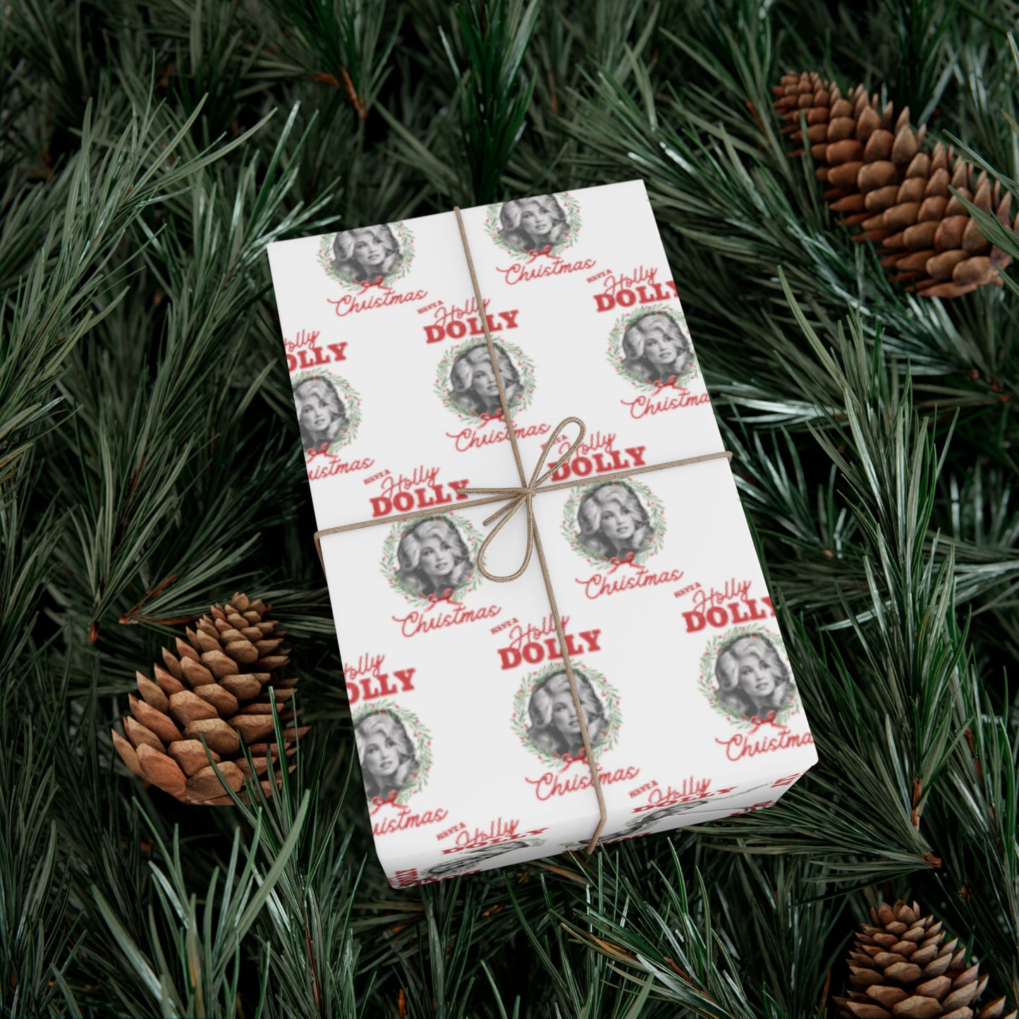 Dolly Parton Wrapping Paper "Have a Holly Dolly Christmas" Christmas Wrapping Paper, Dolly Parton Gift Wrap, Dolly Parton Gift