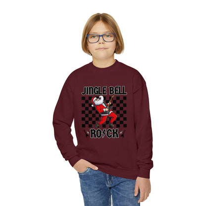 Youth Jingle Bell Rock Youth Crew Neck Sweatshirt, Rock and Roll Christmas, Kids Christmas, Kids Christmas, Teen Christmas Sweatshirt