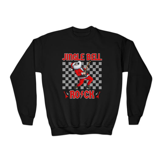 Youth Jingle Bell Rock Youth Crew Neck Sweatshirt, Rock and Roll Christmas, Kids Christmas, Kids Christmas, Teen Christmas Sweatshirt