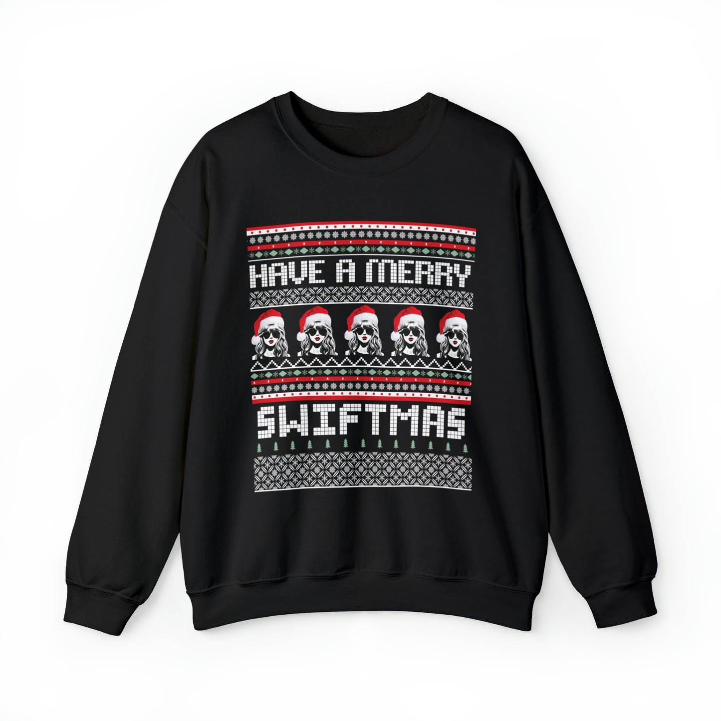 Adult Merry Swiftmas Fair Isle Ugly Christmas Sweater Sweatshirt - Taylor Swift Inspired Holiday Apparel