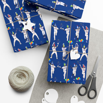 Boys in Blue Birthday Wrapping Paper - Celebration Dance Edition