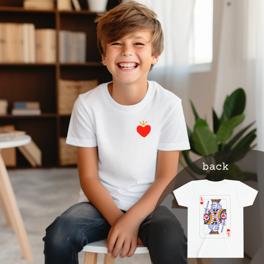 Youth King of Hearts Valentine's Day Shirt, Boys King of Hearts Shirt, Kids Valentine's Day Shirt, King of Hearts Shirt