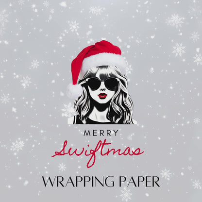 Taylor Swift "Merry Swiftmas" Christmas Wrapping Paper, Swiftie Holiday Gift Wrap, Taylor Swift Gift